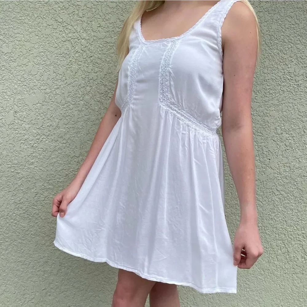 Volcom White Lace Detail Lightweight Mini Dress Women’s XS